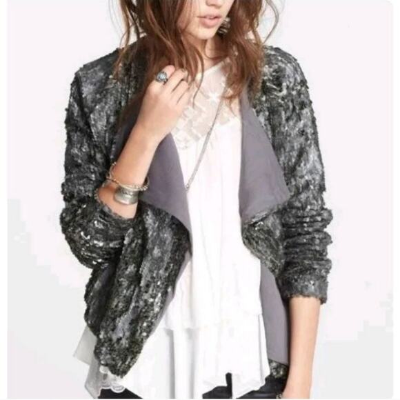 Free People Luxury Drippy Sequin Jacket - Picture 7 of 14